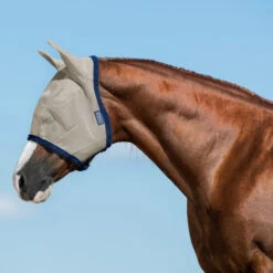 Amigo Fly Mask - Oatmeal/Navy