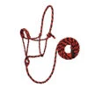 Weaver Braided Rope Halter With 6' Lead - Red/Black