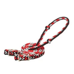 Weaver Braided Nylon Barrel Reins - Black/Red/Grey