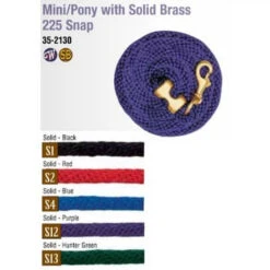 Weaver Mini/Pony Poly Lead Rope With Solid Brass Snap - Black