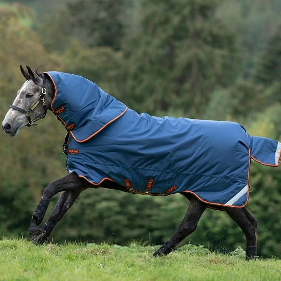 Rambo Tech Duo Turnout Blanket - Denim/Orange/Tan/Brown Rambo Tech Duo Turnout Blanket - Denim/Orange/Tan/Brown -Equestrian Gear 463258 800 auto