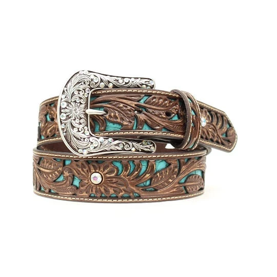 Ariat Women'sTooled Leather Belt with Turquoise Inlay Ariat Women'sTooled Leather Belt With Turquoise Inlay -Equestrian Gear 487930 800 auto