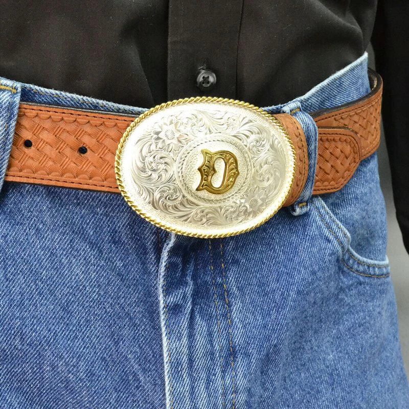 Montana Silversmiths Initial D Silver Engraved Gold Trim Western Belt Buckle (700D) Montana Silversmiths Initial D Silver Engraved Gold Trim Western Belt Buckle (700D) -Equestrian Gear 496981 800 auto